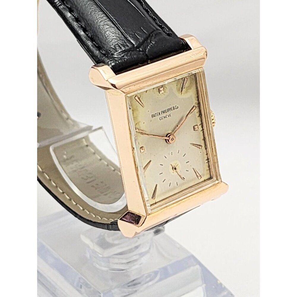 Vintage Patek Philippe 2404 Canape Art Deco Architectural 1950s 18K Rose Gold - Picture 3 of 16